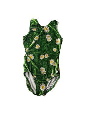 GK Velvet Leotard Gymnastics Dance Daisy Grass Graphic Size Child Large